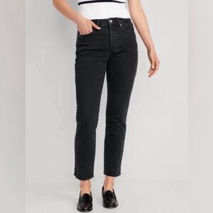Old Navy Women's High Rise Black OG jeans 10 frayed hem